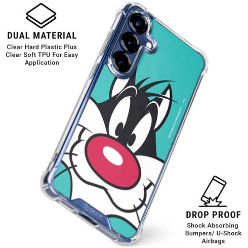 Looney Tunes Sylvester Zoomed In Galaxy S25 Clear Case